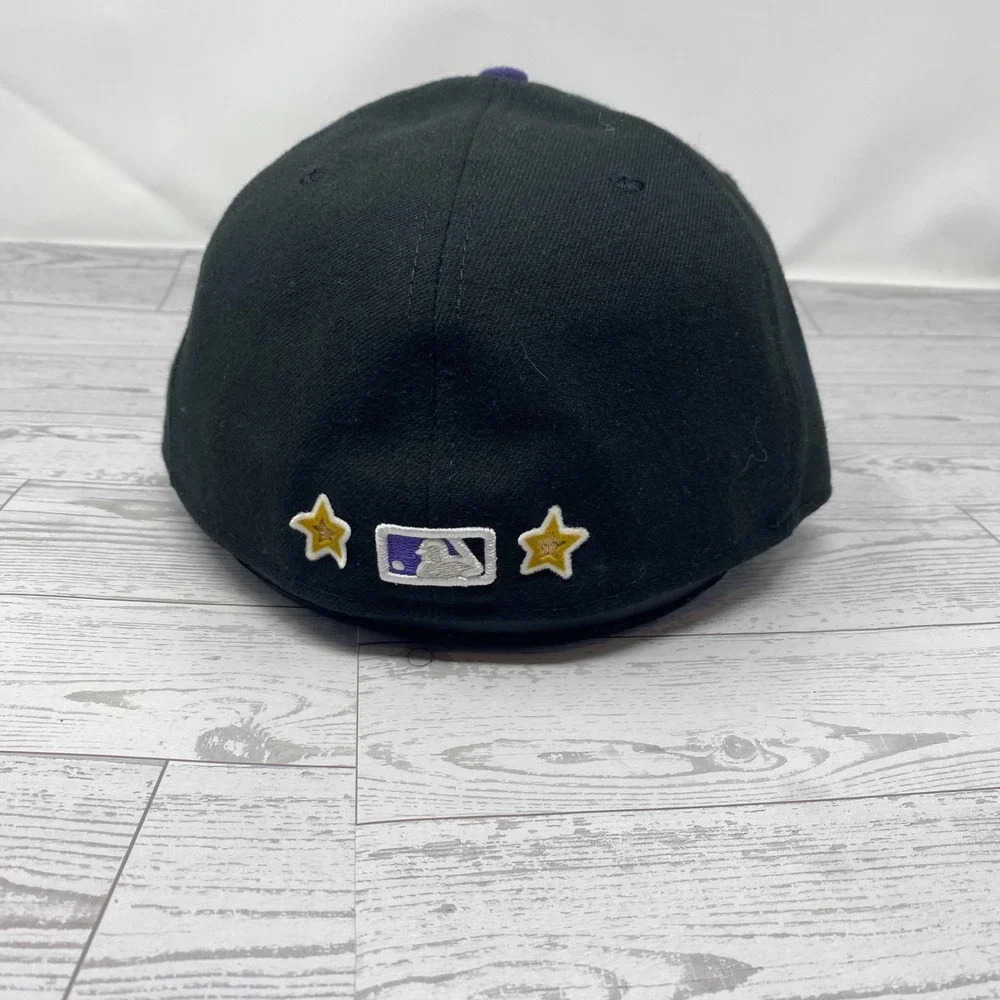 New Era Colorado Rockies MLB Baseball Cap Black‎ Purple 7 3/8 Fitted